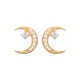 Boucles d'oreilles Plaqué Or 18 carats puces croissants de lune