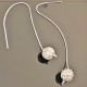 Longues boucles d'oreilles chainettes argent 925/000 perles strass cristal