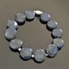 Bracelet lapis lazuli- bijou pierres naturelles et argent 925 taille élastique