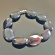 Bracelet agate noire - bijou pierres naturelles et plaqué or taille élastique