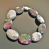 Bracelet rubis zoïsite- bijou pierres naturelles et argent 925 taille élastique