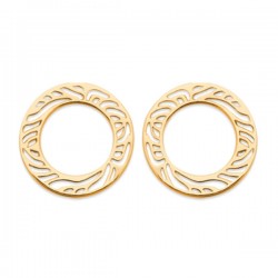 Boucles d'oreilles cercles ajourés Plaqué Or 18 carats
