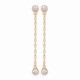 Boucles d'oreilles chainettes Plaqué Or 18 carats et zirconium