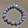 Bracelet lapis lazuli - bijou pierres naturelles et argent 925 taille élastique