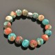 Bracelet fossile turquoise - bijou pierres naturelles et argent 925/000 