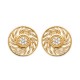 Boucles d'oreilles cercles épis de blé en plaqué or 18 carats