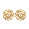 Boucles d'oreilles cercles épis de blé en plaqué or 18 carats