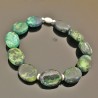 Bracelet agate vert mousse- bijou pierres naturelles et argent 925/000 