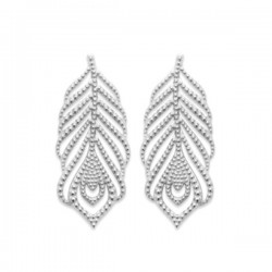 Boucles d'oreilles plumes argent massif 925/000 Bijou nature