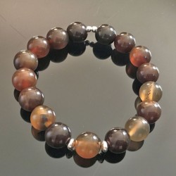 Bracelet agate caramel - bijou pierres naturelles et argent 925/000