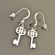 Boucles d'oreilles argent 925/000 pendantes clés clefs