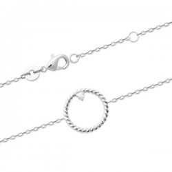 Bracelet cercle argent massif 925/000 et zirconium