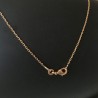 Collier plaqué or 18 carats pendentif anneau zirconium sur chaine 42 cm