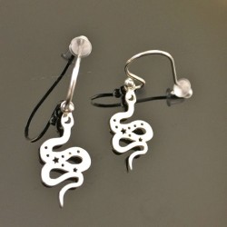 Boucles d'oreilles argent 925/000 pendantes serpents