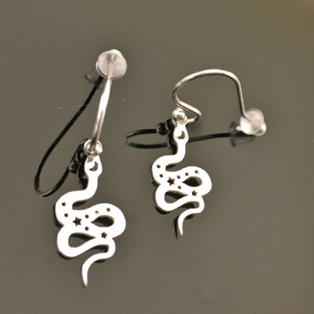 Boucles d'oreilles argent 925/000 pendantes serpents