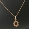 Collier plaqué or 18 carats pendentif petit soleil sur belle chaine