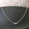 Collier ethnique argent massif 925/000 pendentif demi lune