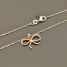 Collier pendentif noeud en plaqué or 18 carats effet perlé