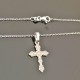 Collier pendentif fine croix travaillée en argent 925/000 sur chaine