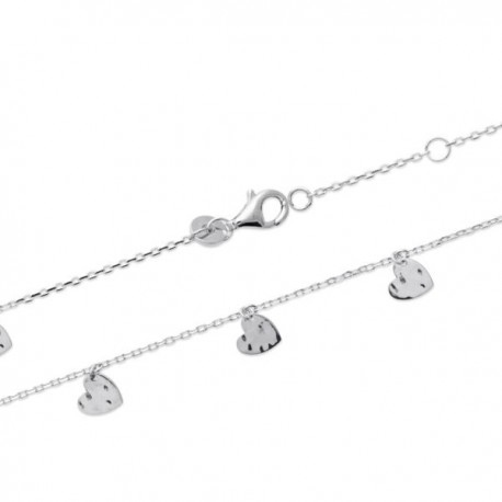 Bracelet argent massif 925/000 pampilles petits coeurs