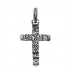 Pendentif croix gothique pour homme en argent massif 925/000