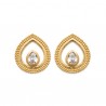 Boucles d'oreilles puces gouttes Plaqué Or 18 carats et zirconium