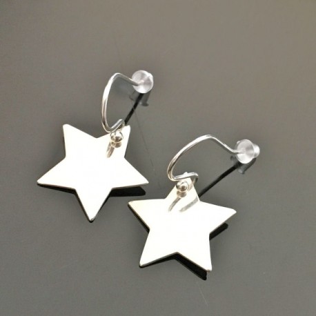 Boucles d'oreilles argent 925/000 pendants étoiles