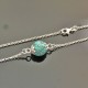 Collier argent massif 925/000 pendentif turquoise naturelle