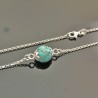 Collier argent massif 925/000 pendentif turquoise naturelle