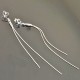 Longues boucles d'oreilles argent 925/000 clous étoiles pendants chainettes