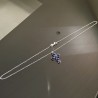 Collier pendentif croix en argent 925/000 et pierres naturelles lapis lazuli