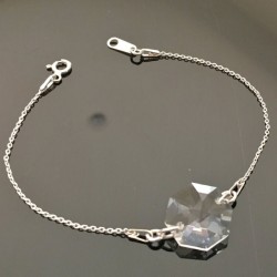 Bracelet argent 925/000 et cristal swarovski de forme octogone