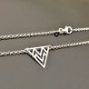 Collier pendentif triangle ethnique en argent massif 925/000