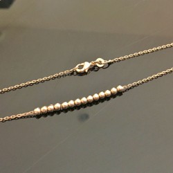 Collier Plaqué Or perles boules longueur 40 cm - Plaqué Or 18 carats