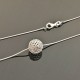 Collier argent massif 925/000 boule filigranée sur chaine serpentine ronde