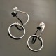 Boucles d'oreilles demi créoles en argent 925/000 pendants anneaux