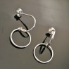 Boucles d'oreilles demi créoles en argent 925/000 pendants anneaux