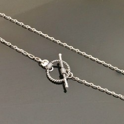 Collier argent 925/000 fermoir toggle à porter en chaine ou collier cravate