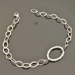 Bracelet argent 925/000 maille ovale longueur 20,5 cm ajustable