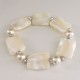 Bracelet nacre naturelle - perles nacrée swarovski et argent 925/000 