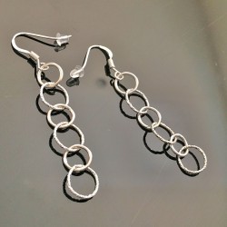 Boucles d'oreilles anneaux entrelacés argent 925/000