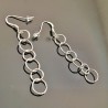 Boucles d'oreilles anneaux entrelacés argent 925/000