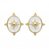 Boucles d'oreilles étoiles Plaqué Or 18 carats et nacre naturelle