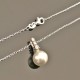 Collier pendentif perle blanche nacrée en argent 925/000 sur fine chaine