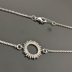 Collier soleil en argent massif 925/000 longueur ajustable