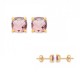Boucles d'oreilles puces Plaqué Or 18 carats et pierre rose