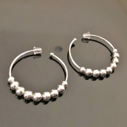 Boucles d'oreilles créoles perles argent 925/000