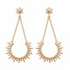 Boucles d'oreilles pendantes étoiles soleils Plaqué Or 18 carats