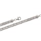 Bracelet maille tresse argent massif 925/000 rhodié