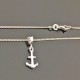 Collier ras de cou ancre marine en argent massif 925/000